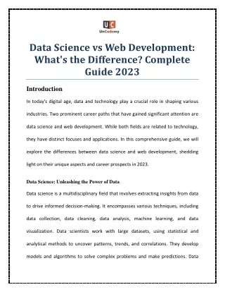 Data Science vs Web Development: What's the Difference? Complete Guide 2023
