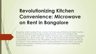 Microwave on Rent Revolutionizing Kitchen Convenience