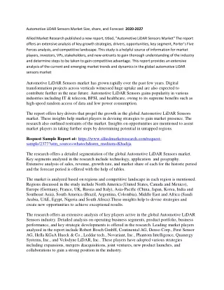 automotive lidar sensors market size share