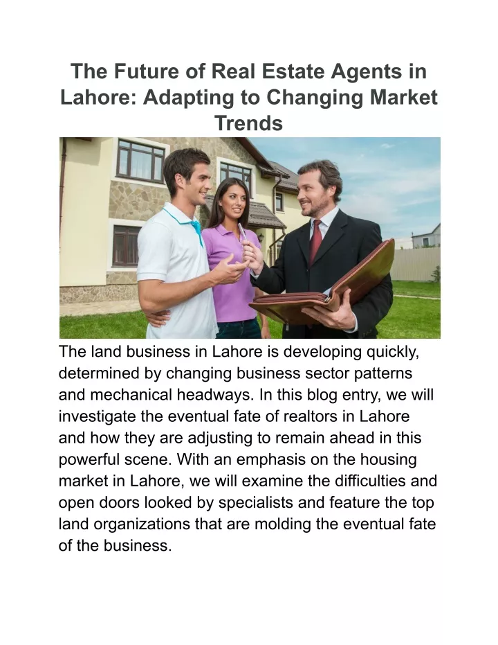 the future of real estate agents in lahore