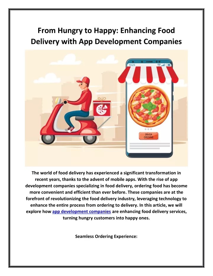from hungry to happy enhancing food delivery with