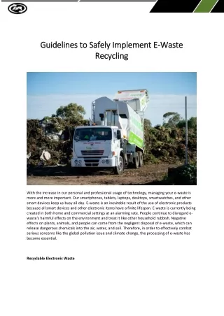 guidelines to safely implement e guidelines