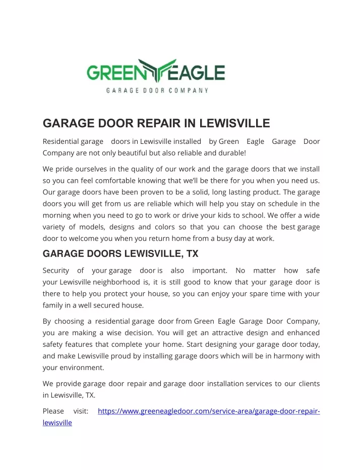 garage door repair in lewisville