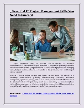 7 Essential IT Project Management Skills You Need to Succeed