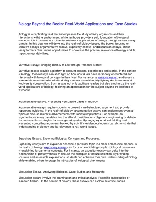 biology beyond the books real world applications