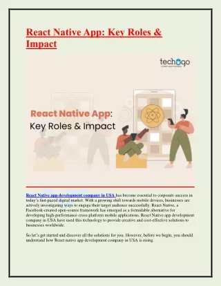 react native app key roles impact