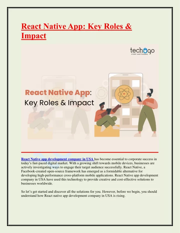 react native app key roles impact