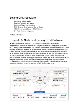 Betting CRM Software | GammaStack