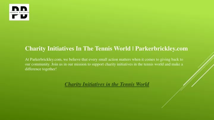 charity initiatives in the tennis world