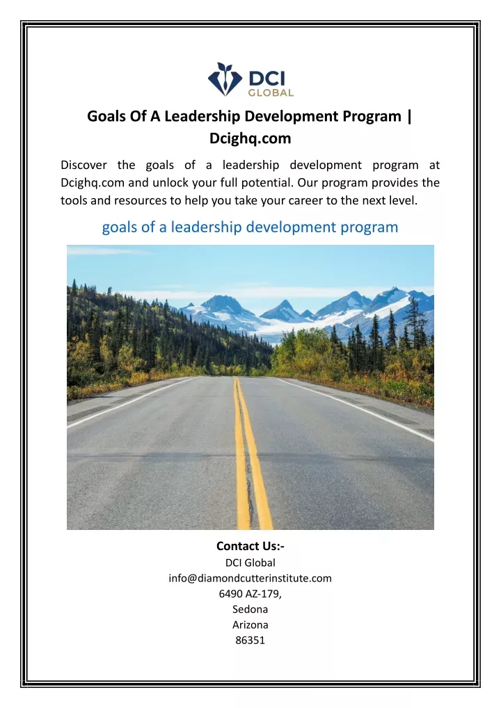 goals of a leadership development program dcighq