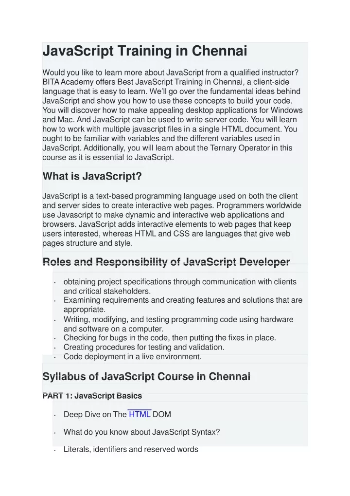 javascript training in chennai