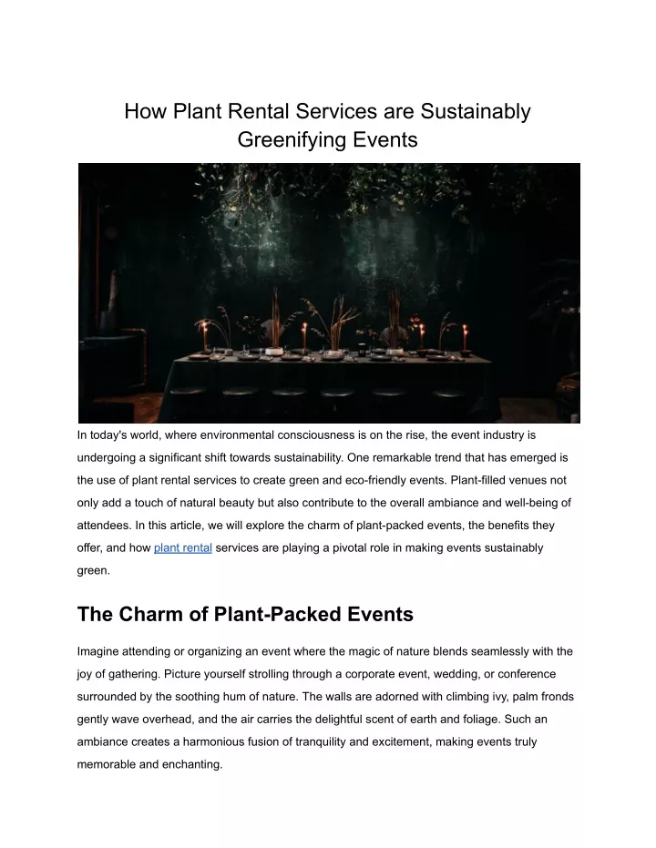 how plant rental services are sustainably
