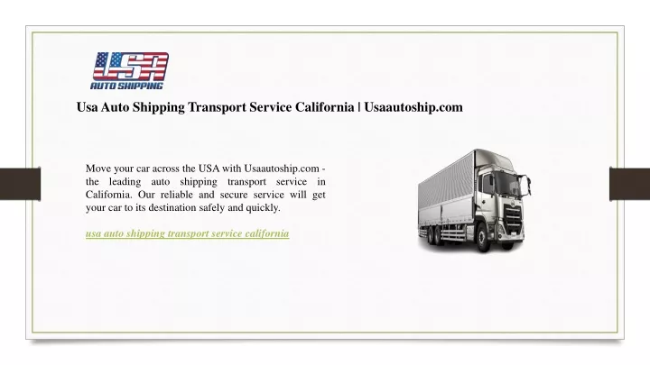 usa auto shipping transport service california