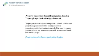 Property Inspection Report Immigration London  Propertyinspectionforimmigration.co.uk
