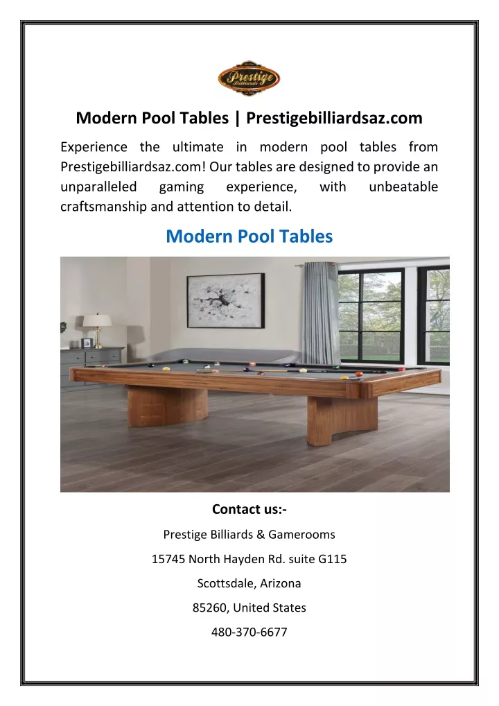 modern pool tables prestigebilliardsaz com