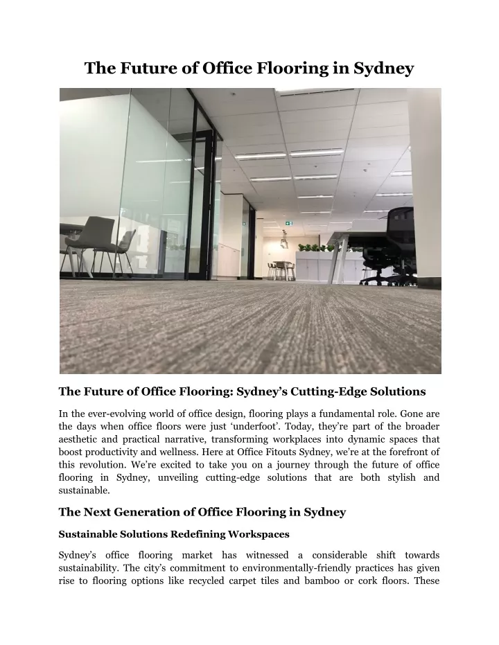 the future of office flooring in sydney