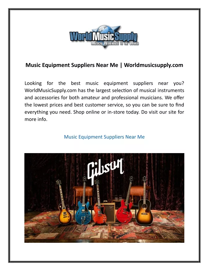 music equipment suppliers near