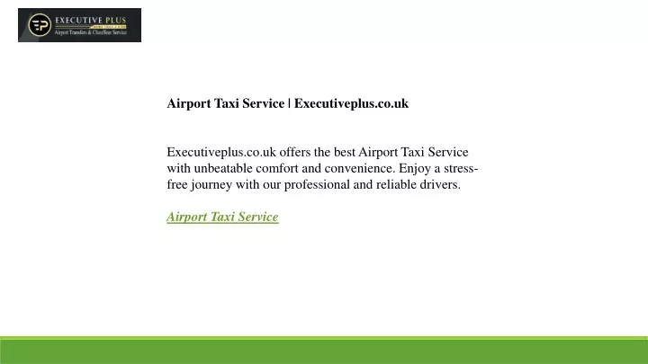 airport taxi service executiveplus