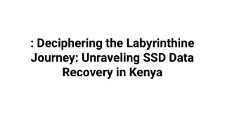 _ Deciphering the Labyrinthine Journey_ Unraveling SSD Data Recovery in Kenya