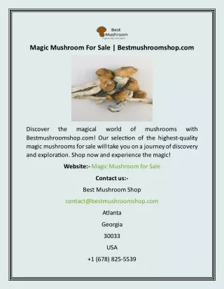 Magic Mushroom For Sale  Bestmushroomshop