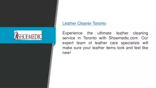 Leather Cleaner Toronto  Shoemedic.com