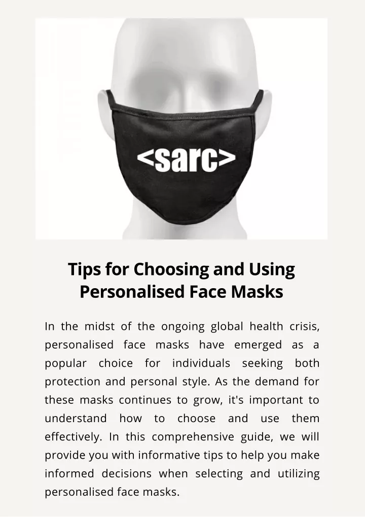 tips for choosing and using personalised face
