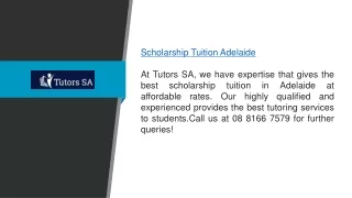 Best Scholarship Tuition in Adelaide at Tutors SA