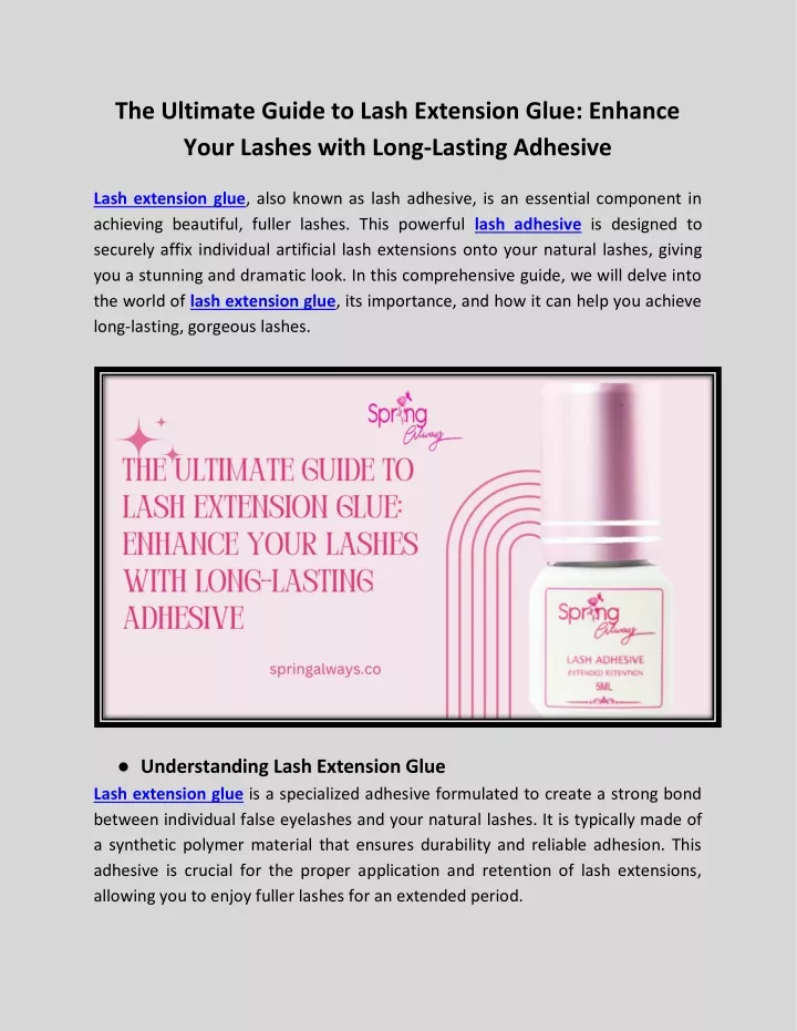 the ultimate guide to lash extension glue enhance