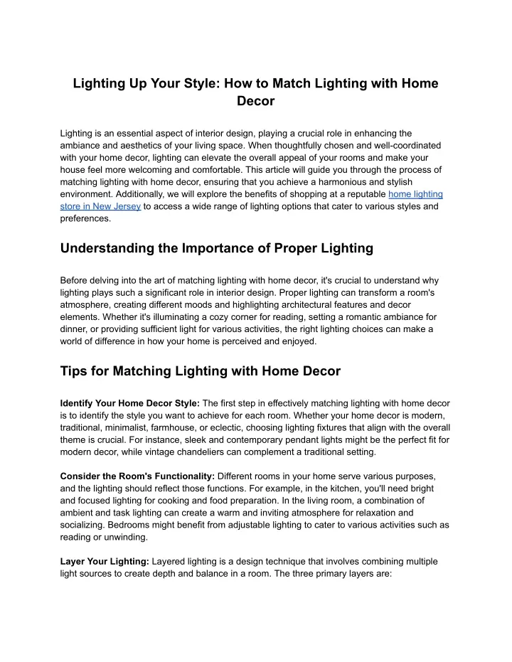 lighting up your style how to match lighting with