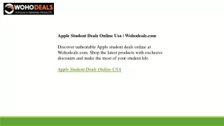 Apple Student Deals Online Usa  Wohodeals.com