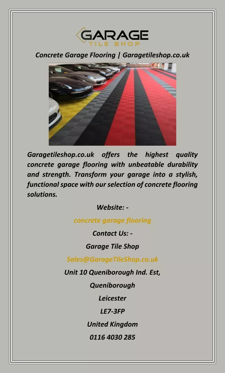 concrete garage flooring garagetileshop co uk