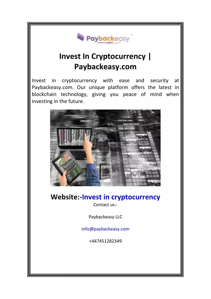 invest in cryptocurrency paybackeasy com