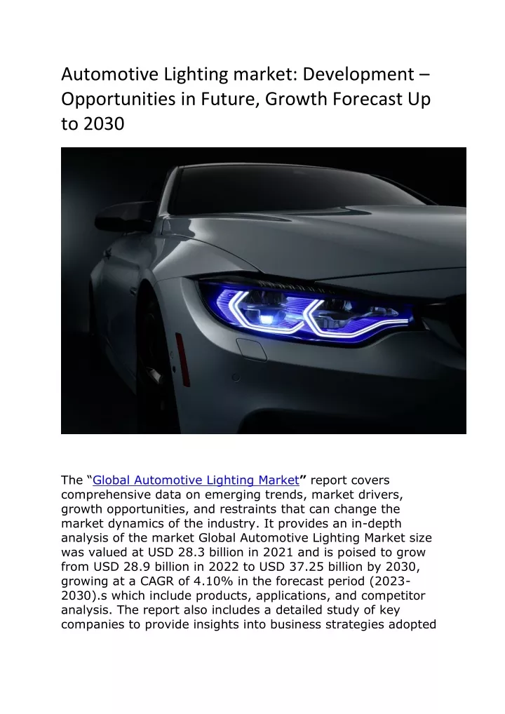 automotive lighting market development