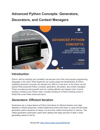 Advanced Python Concepts_ Generators, Decorators, and Context Managers