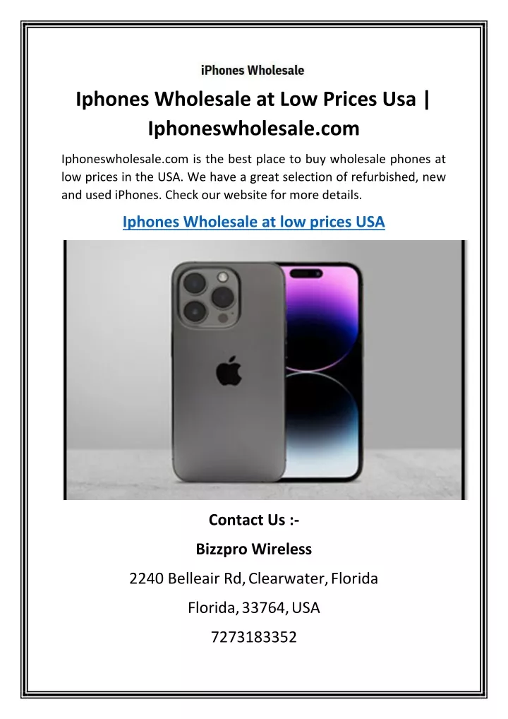 iphones wholesale at low prices