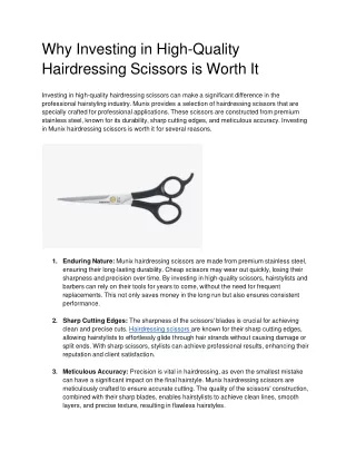 Why Investing in High-Quality Hairdressing Scissors is Worth It