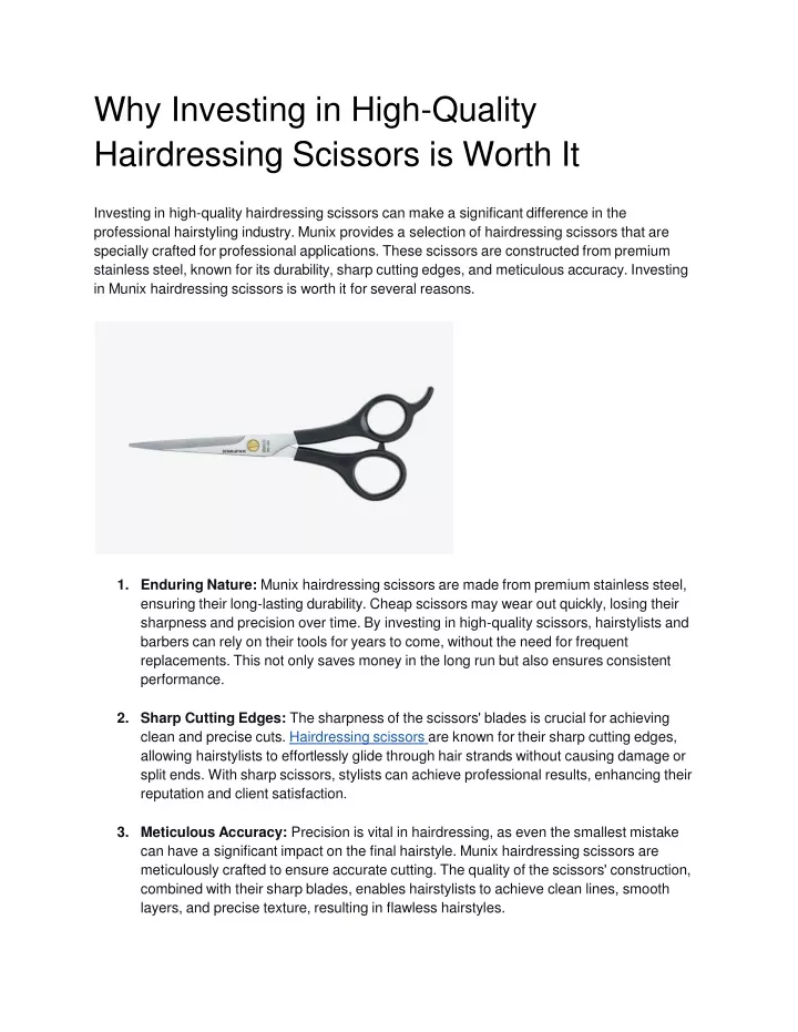 why investing in high quality hairdressing scissors is worth it