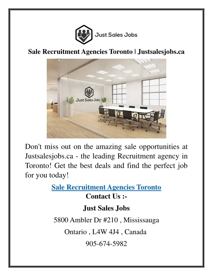 sale recruitment agencies toronto justsalesjobs ca