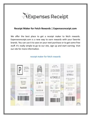 receipt maker for fetch rewards expensesreceipt