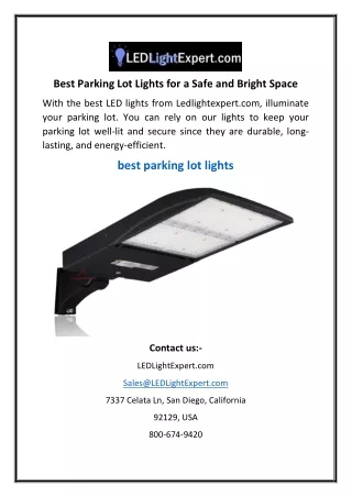 Best Parking Lot Lights for a Safe and Bright Space