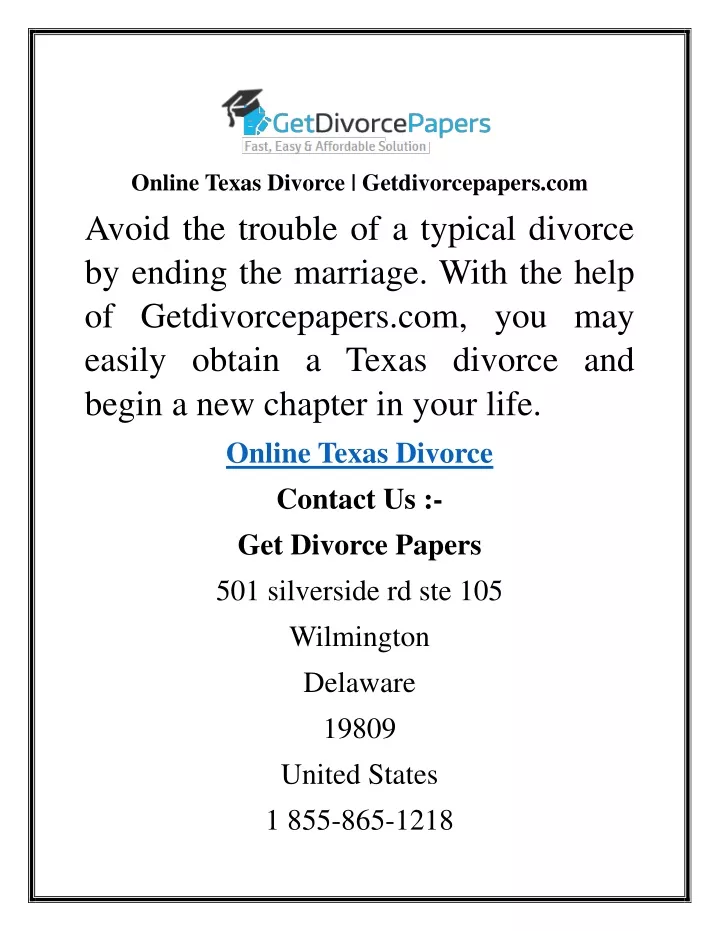 online texas divorce getdivorcepapers com avoid