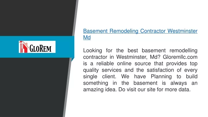 basement remodeling contractor westminster