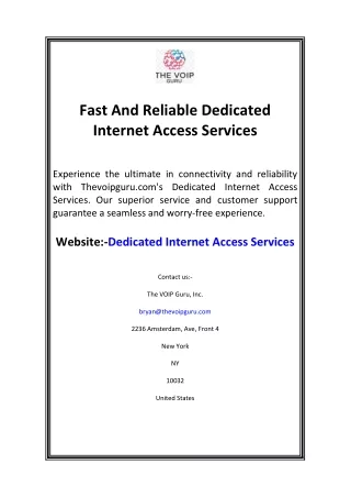 fast and reliable dedicated internet access