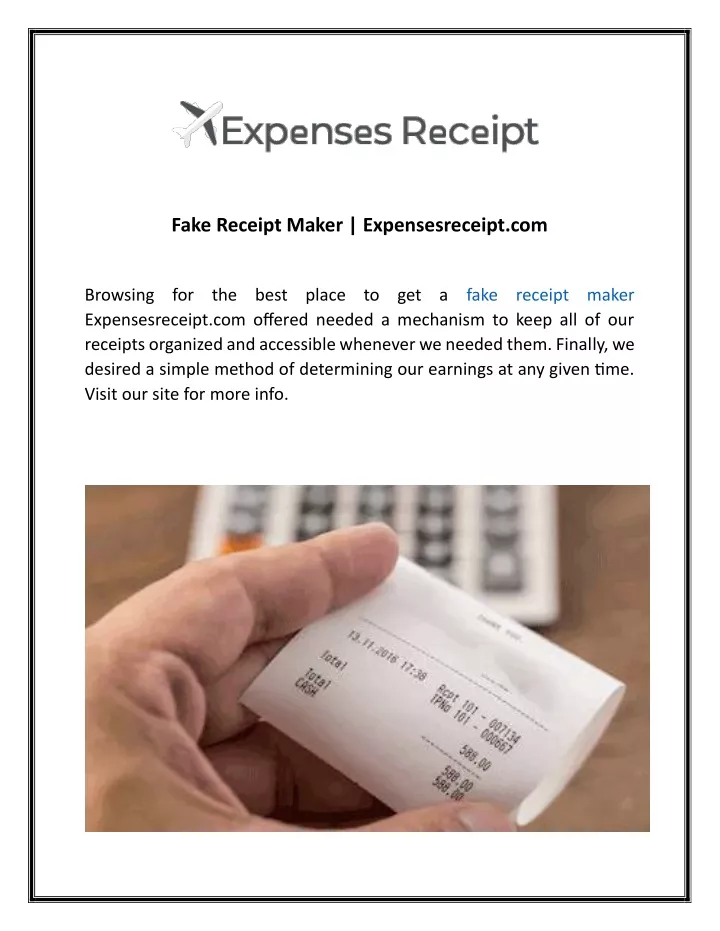 fake receipt maker expensesreceipt com