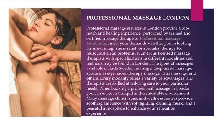 professional massage london