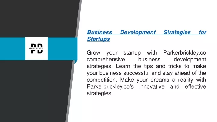 business development strategies for startups grow