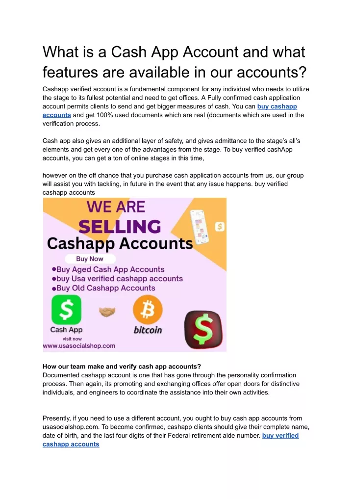 what is a cash app account and what features
