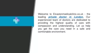 Private Doctor In London Elvastonmedicalclinic.co.uk