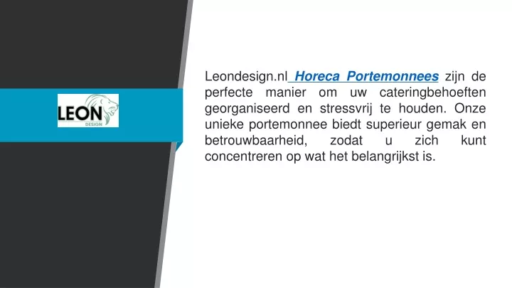 leondesign nl horeca portemonnees zijn