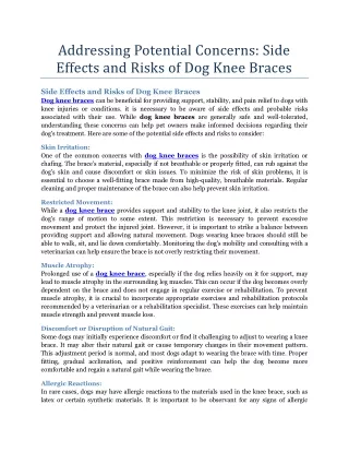 addressing potential concerns side effects